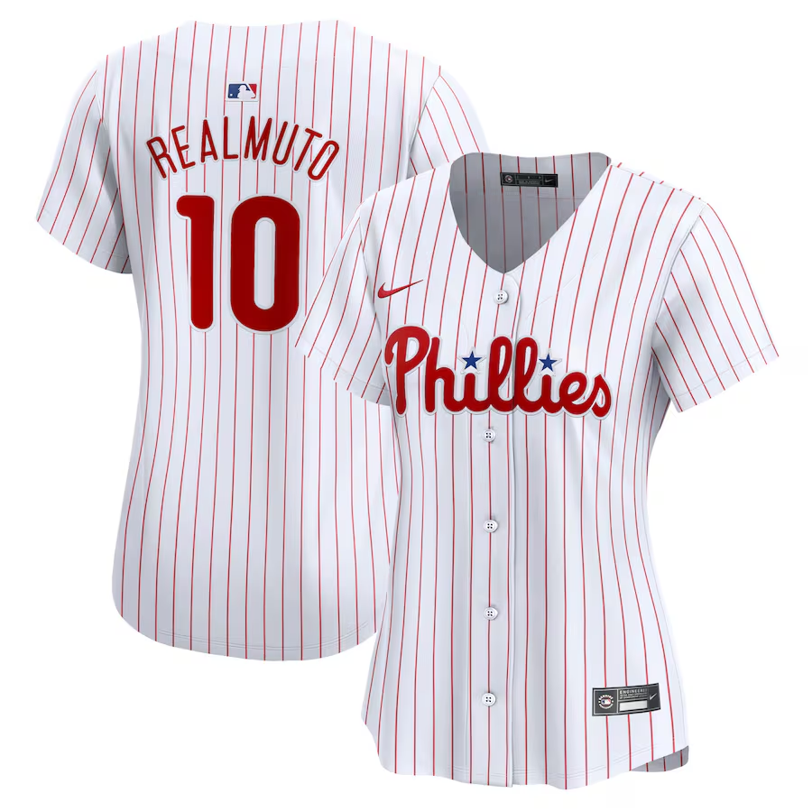 Philadelphia Phillies Womens #10 J.T. Realmuto Nike Home Limited Player Jersey - White