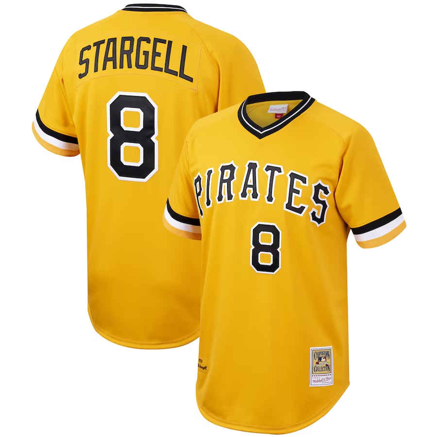 Pittsburgh Pirates #8 Willie Stargell Mitchell & Ness Cooperstown Collection Authentic Jersey - Gold