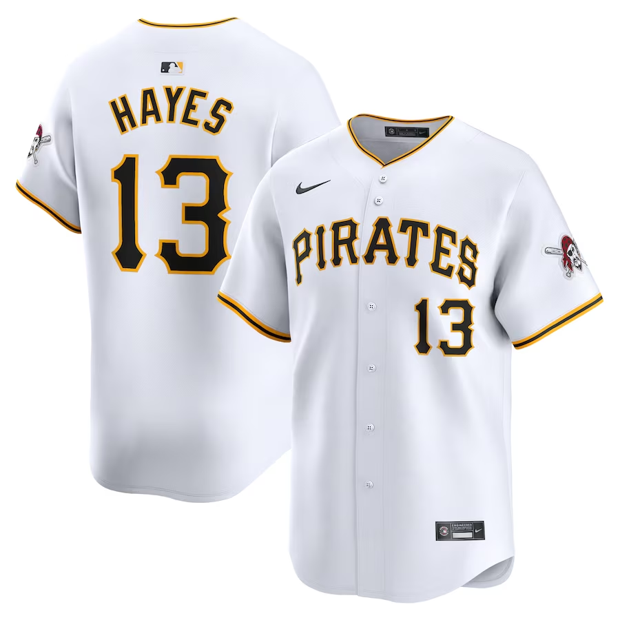 Pittsburgh Pirates #13 KeBryan Hayes Nike Home Limited Player Jersey - White