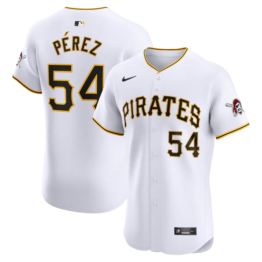 Pittsburgh Pirates #54 Martin Perez Nike Home Elite Player Jersey - White