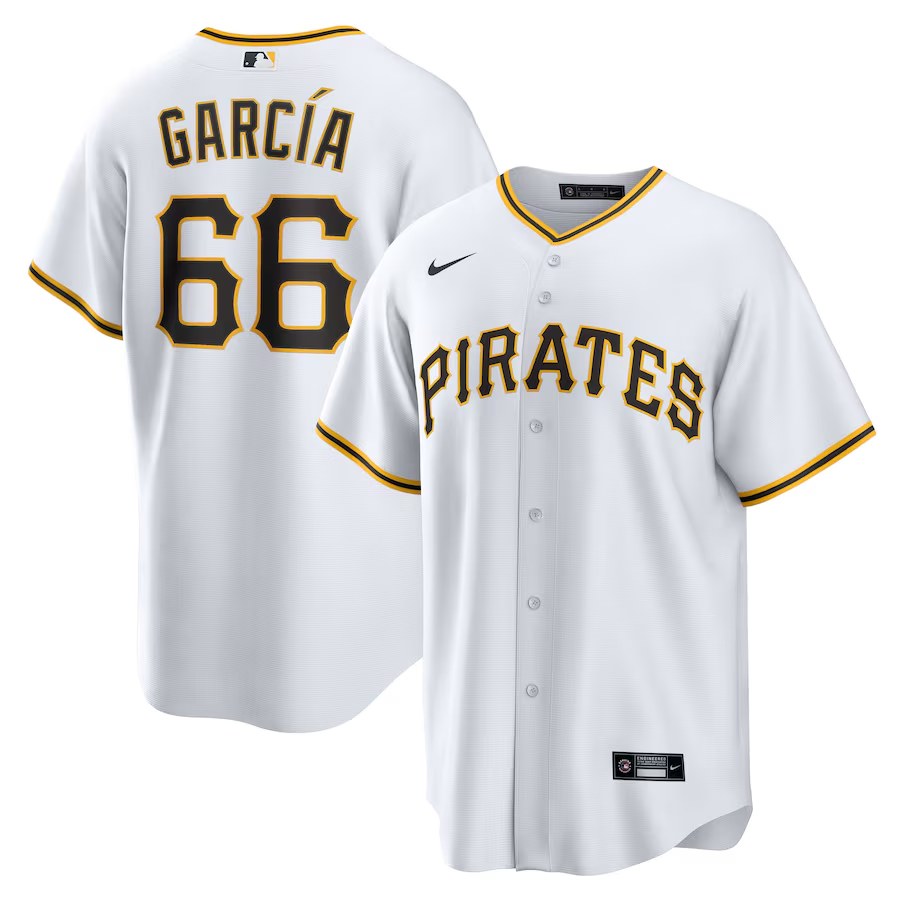 Pittsburgh Pirates #66 Jarlin Garcia Nike Home Replica Player Jersey - White
