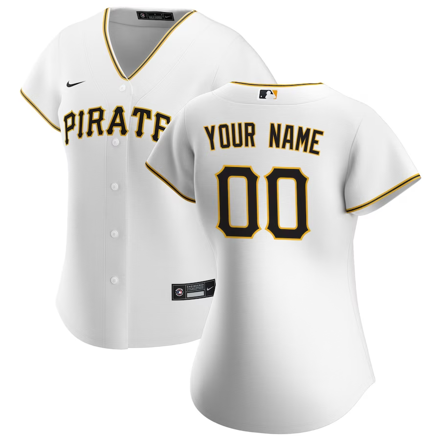 Pittsburgh Pirates Customized Womens Nike Home Replica Jersey - White