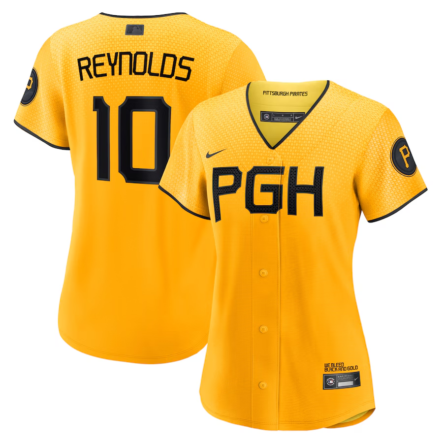 Pittsburgh Pirates Womens #10 Bryan Reynolds Nike City Connect Replica Player Jersey - Gold