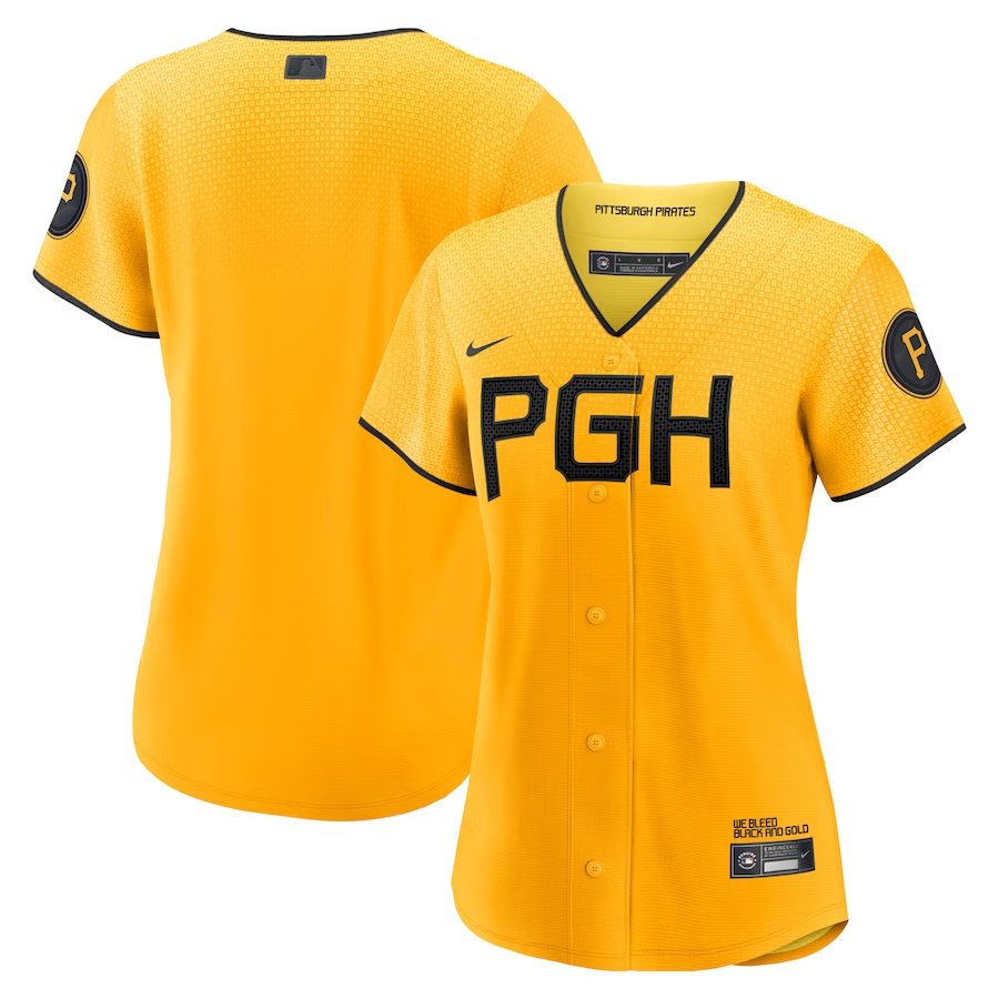 Pittsburgh Pirates Womens #Blank Nike City Connect Replica Jersey - Gold