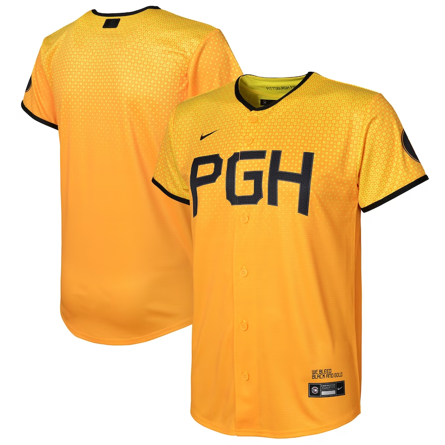 Pittsburgh Pirates Youth #Blank Nike City Connect Replica Jersey - Gold