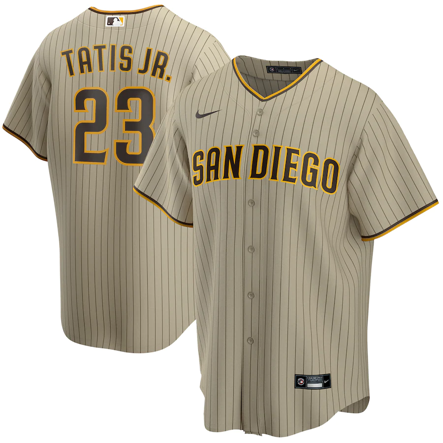 San Diego Padres #23 Fernando Tatis Jr. Nike Alternate Replica Player Jersey - Tan
