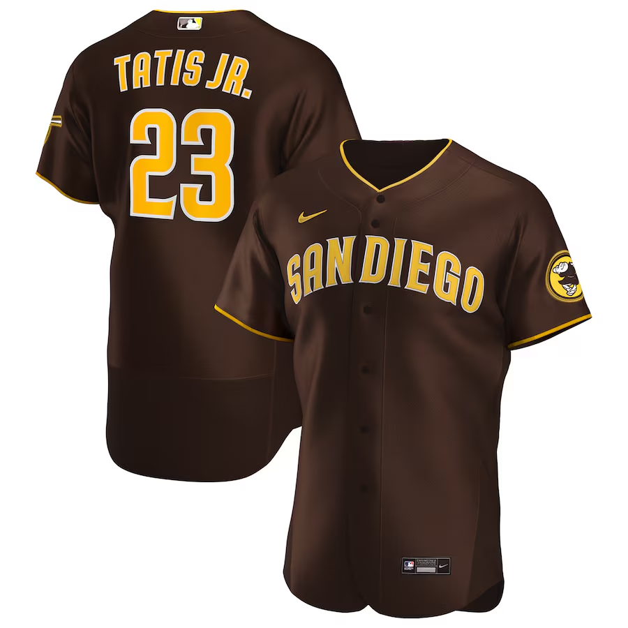 San Diego Padres #23 Fernando Tatis Jr. Nike Road Authentic Player Jersey - Brown