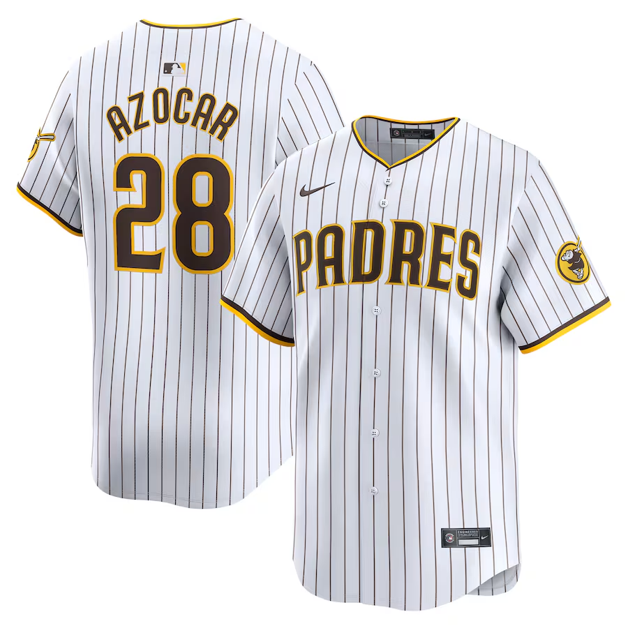 San Diego Padres #28 Jose Azocar Nike Home Limited Player Jersey - White
