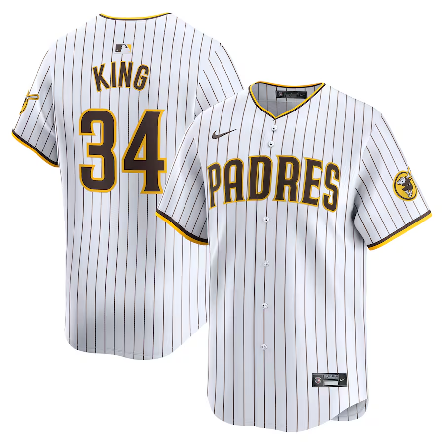 San Diego Padres #34 Michael King Nike Home Limited Player Jersey - White