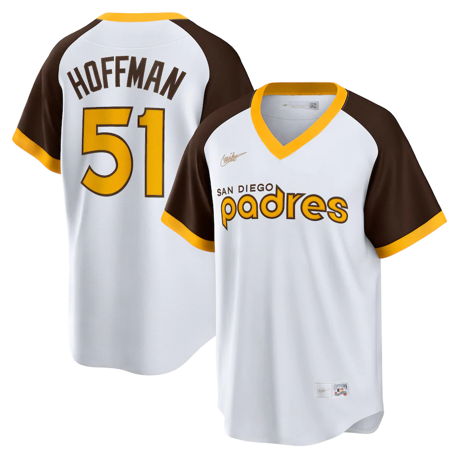 San Diego Padres #51 Trevor Hoffman Nike Home Cooperstown Collection Player Jersey - White