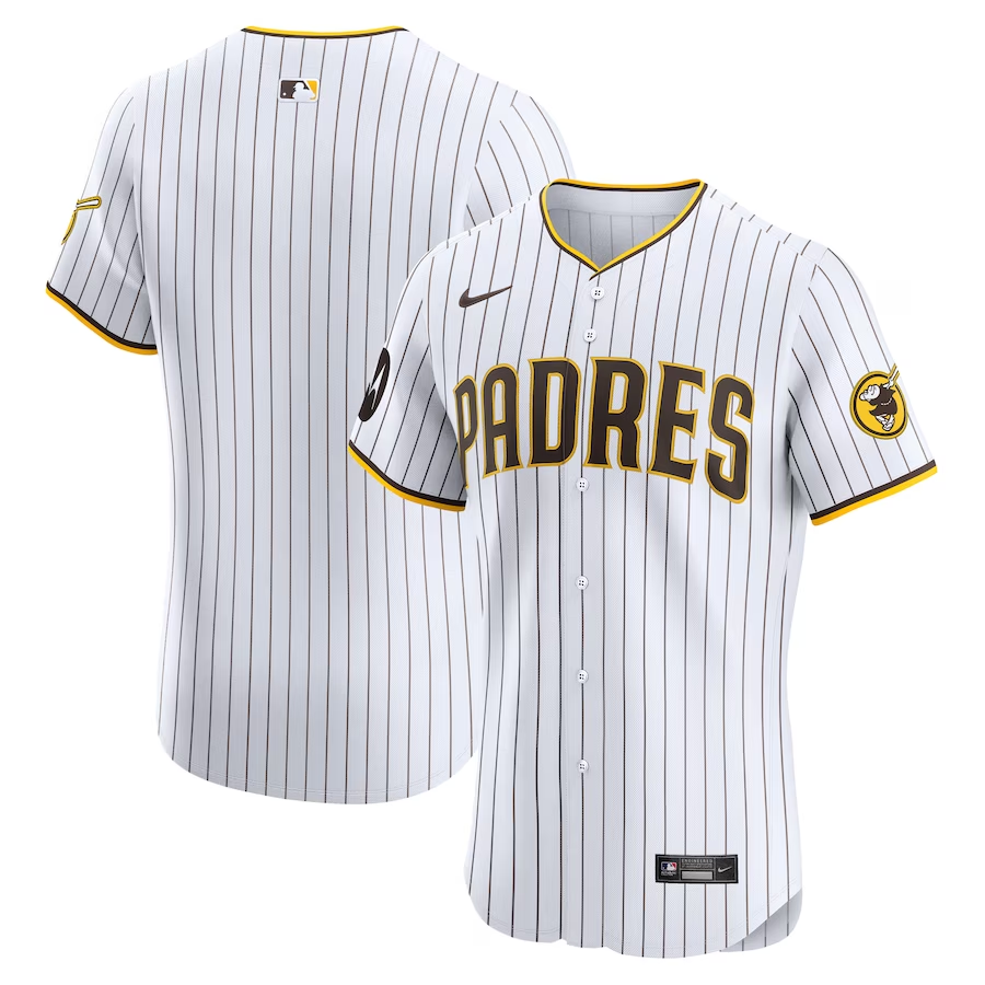 San Diego Padres #Blank Nike Home Elite Patch Jersey - White