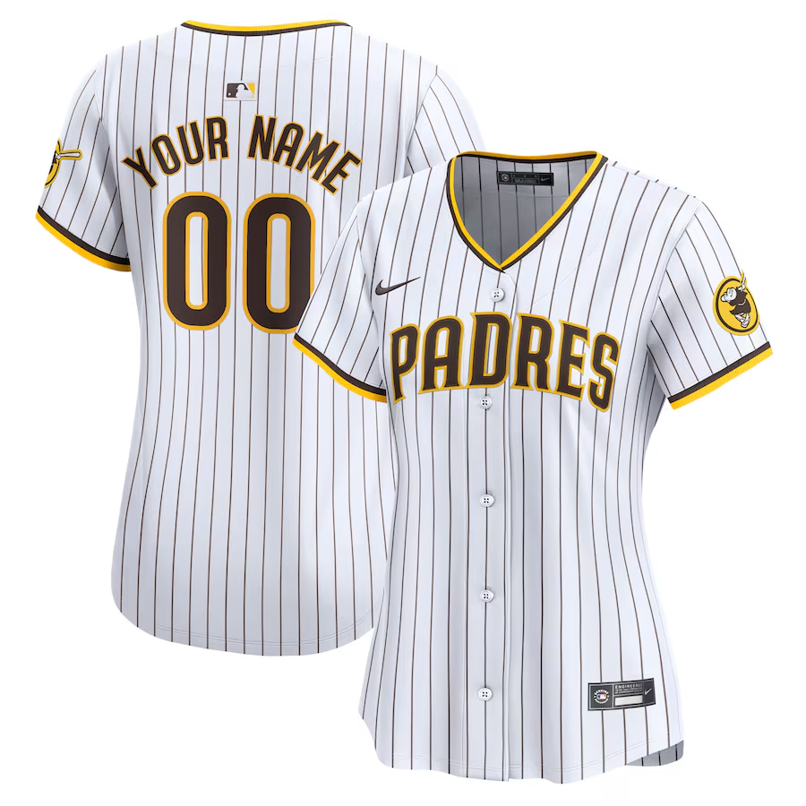 San Diego Padres Customized Womens Nike Home Limited Jersey - White