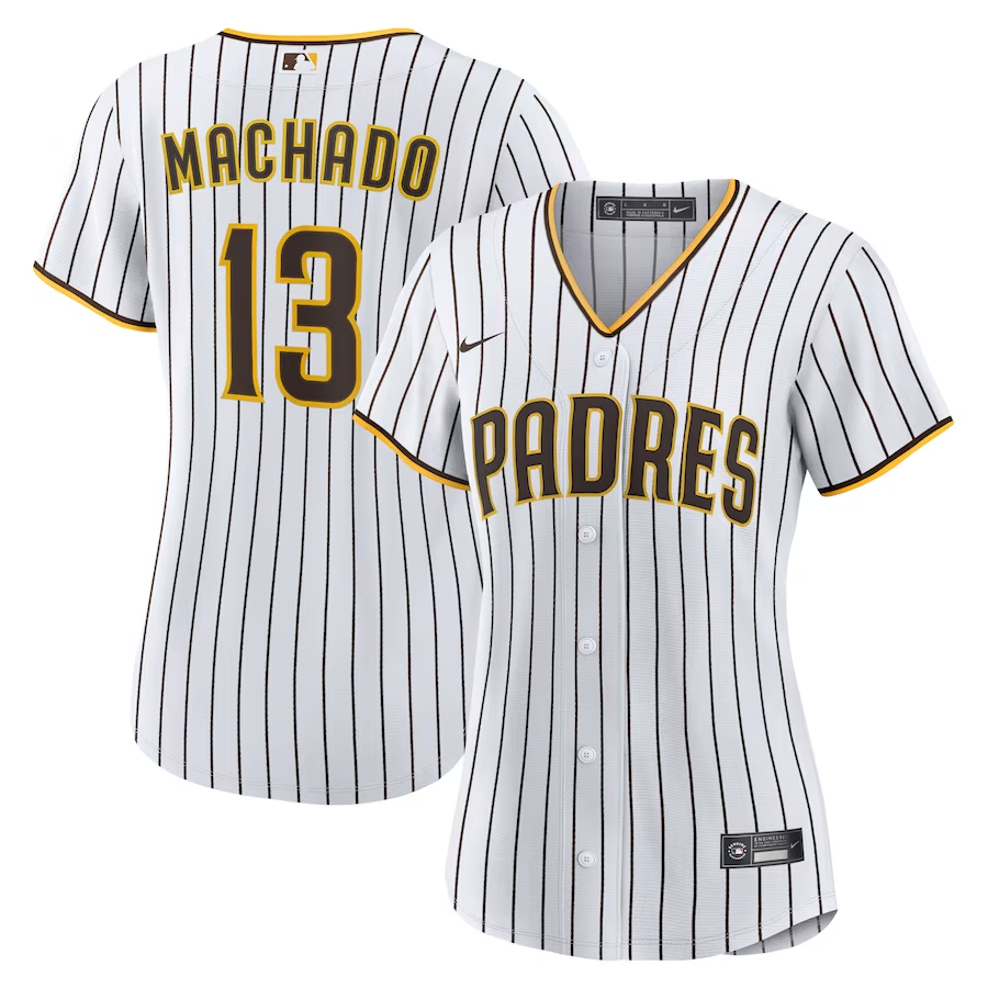 San Diego Padres Womens Manny Machado Nike Home Replica Player Jersey - WhiteBrown