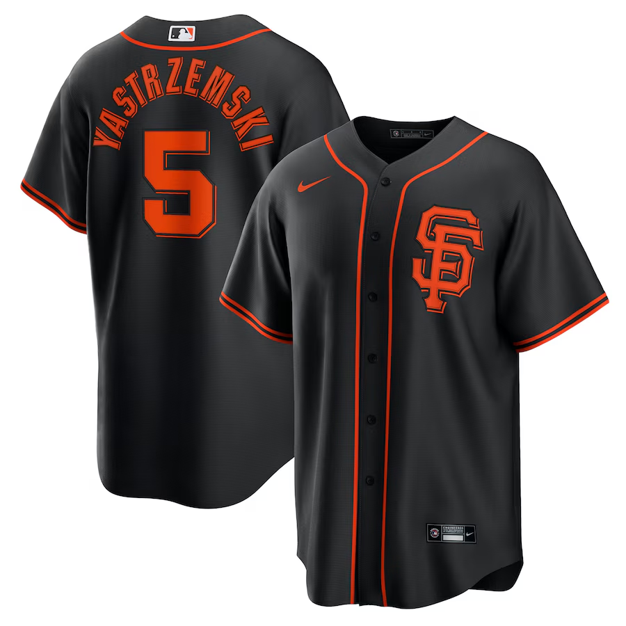 San Francisco Giants #5 Mike Yastrzemski Nike Alternate Replica Player Name Jersey - Black