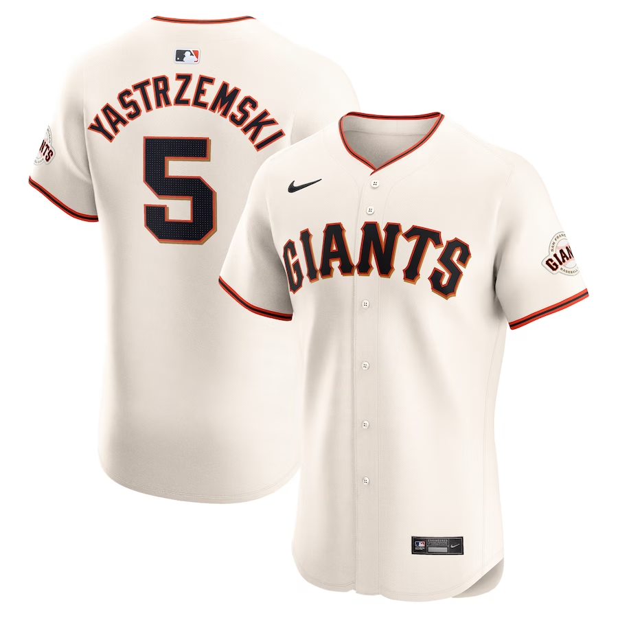 San Francisco Giants #5 Mike Yastrzemski Nike Home Elite Player Jersey - Cream
