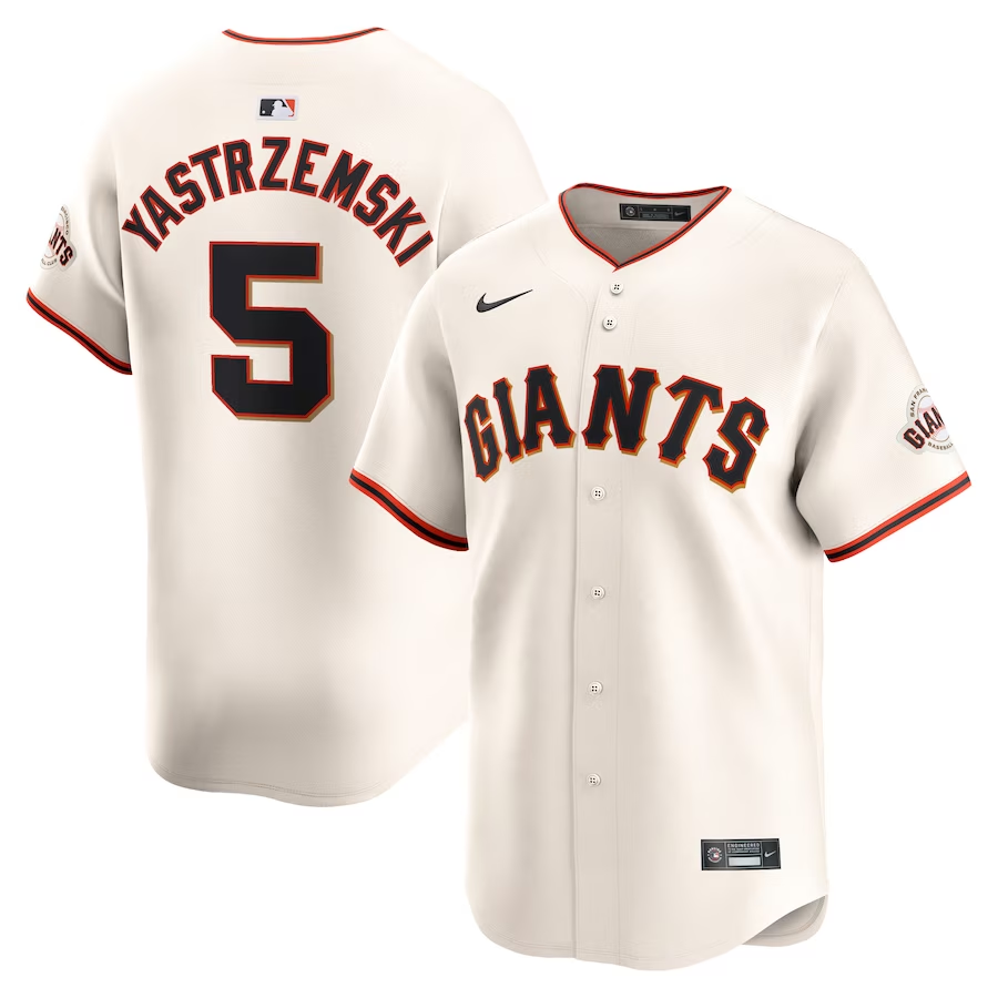 San Francisco Giants #5 Mike Yastrzemski Nike Home Limited Player Jersey - Cream