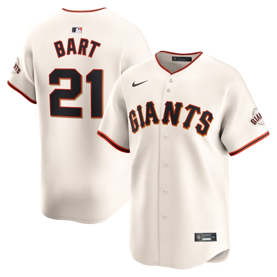 San Francisco Giants #21 Joey Bart Nike Home Limited Player Jersey - Cream