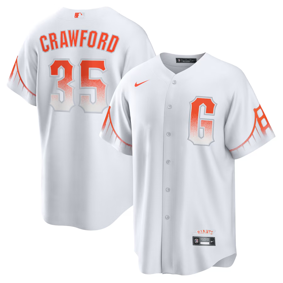 San Francisco Giants #35 Brandon Crawford Nike City Connect Replica Player Jersey - White