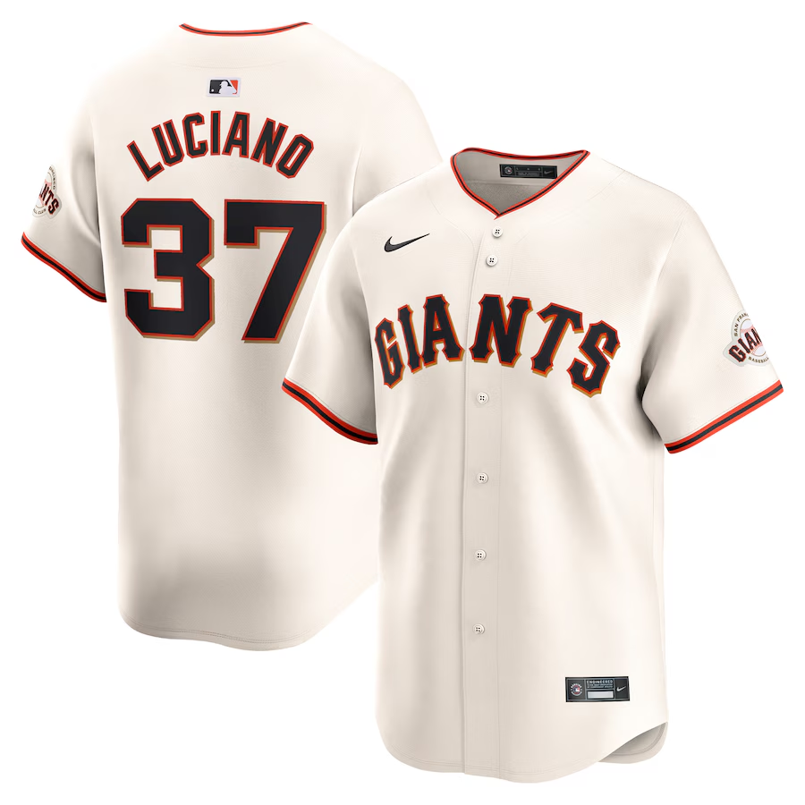 San Francisco Giants #37 Marco Luciano Nike Home Limited Player Jersey - Cream