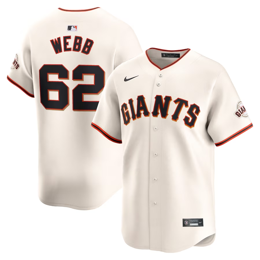 San Francisco Giants #62 Logan Webb Nike Home Limited Player Jersey - Cream