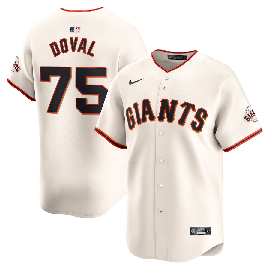 San Francisco Giants #75 Camilo Doval Nike Home Limited Player Jersey - Cream