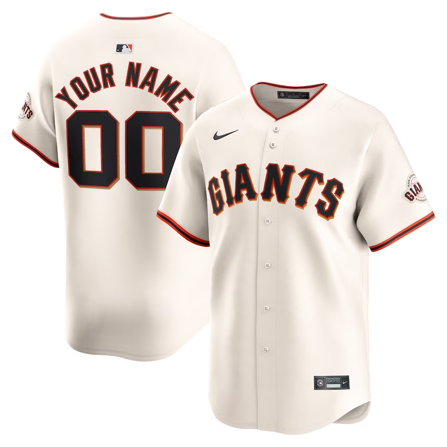 San Francisco Giants Customized Nike Home Limited Jersey - Cream
