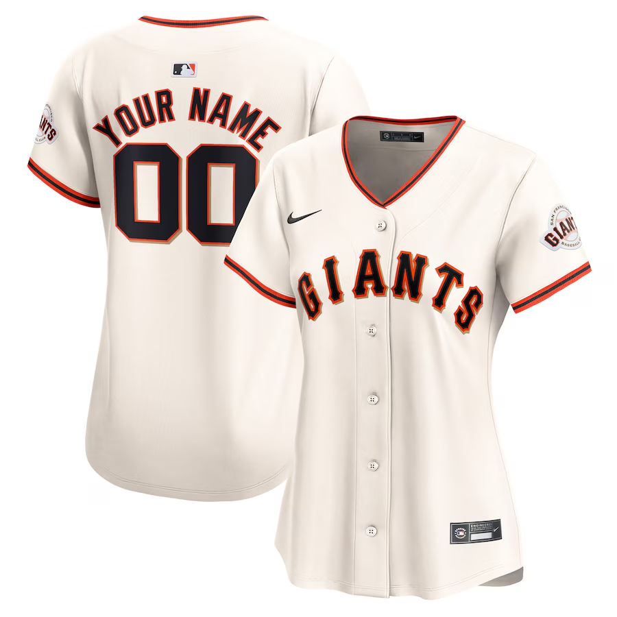 San Francisco Giants Customized Womens Nike Home Limited Jersey - Cream