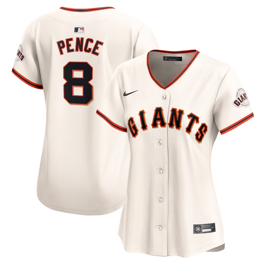 San Francisco Giants Womens #8 Hunter Pence Nike Home Limited Player Jersey - Cream
