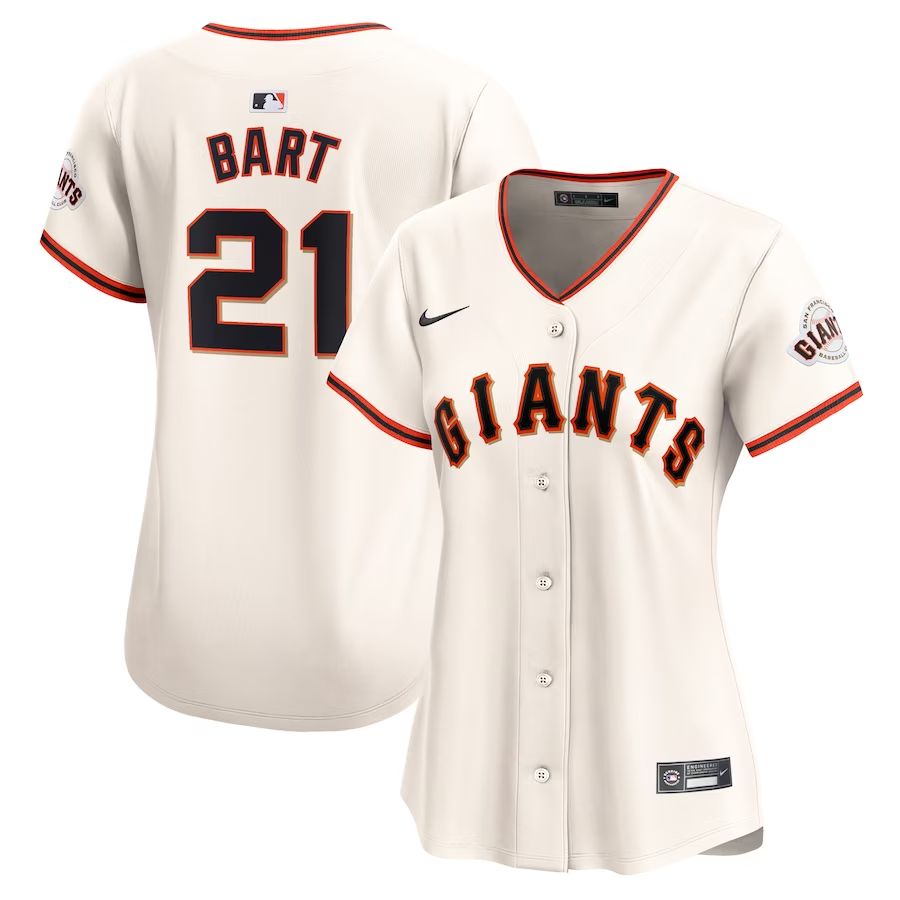 San Francisco Giants Womens #21 Joey Bart Nike Home Limited Player Jersey - Cream