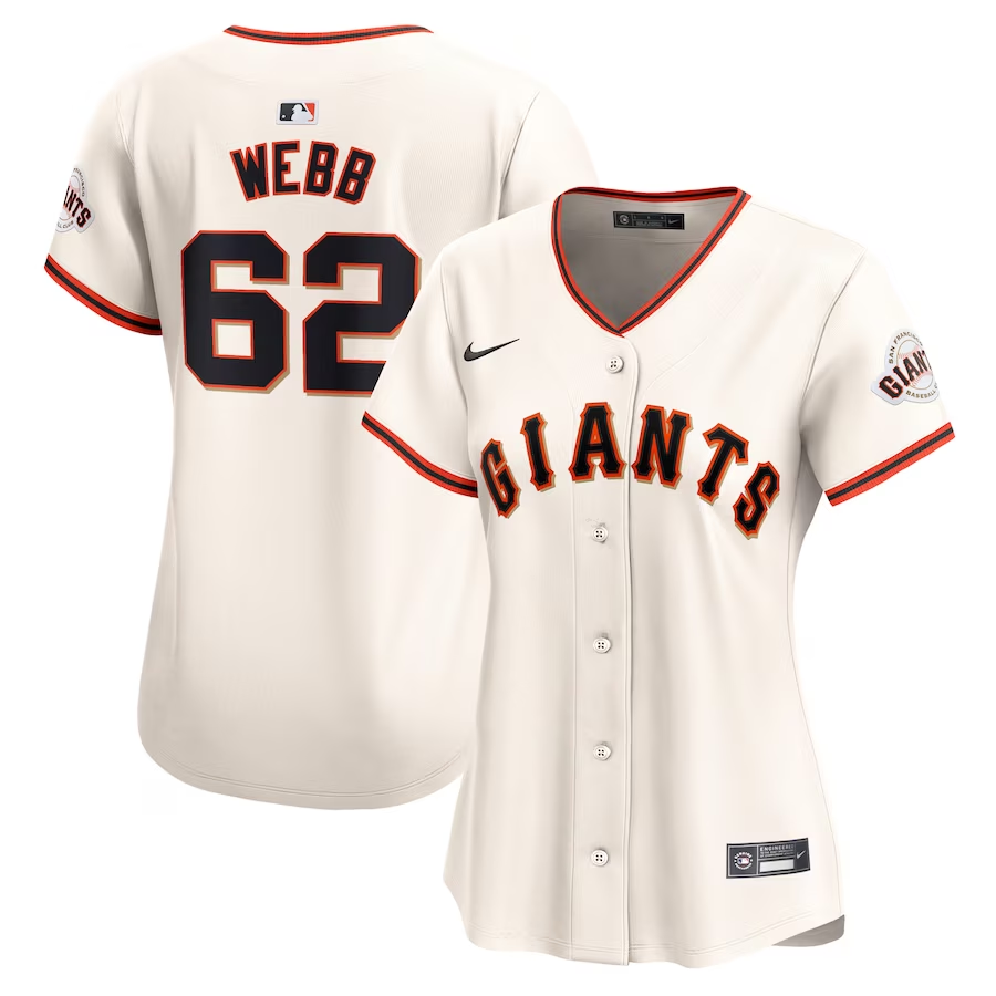 San Francisco Giants Womens #62 Logan Webb Nike Home Limited Player Jersey - Cream