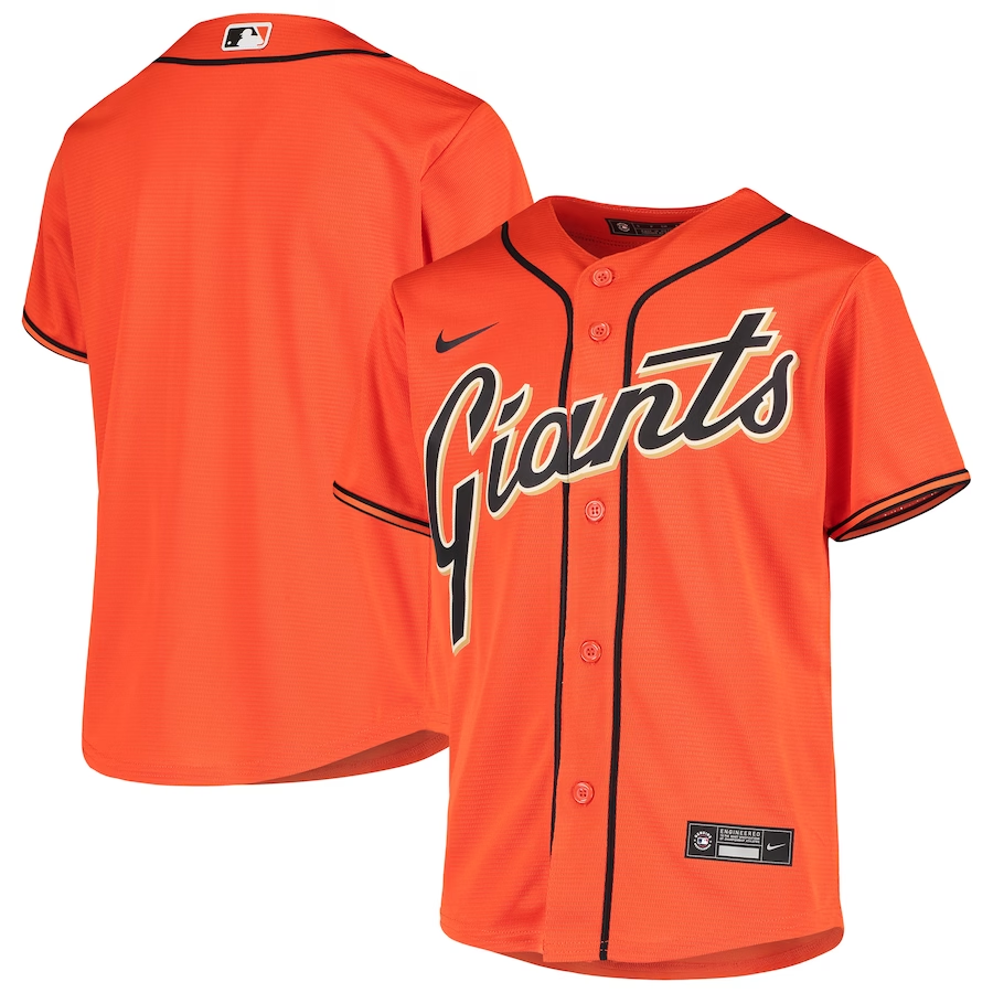 San Francisco Giants Youth #Blank Nike Alternate Replica Jersey - Orange