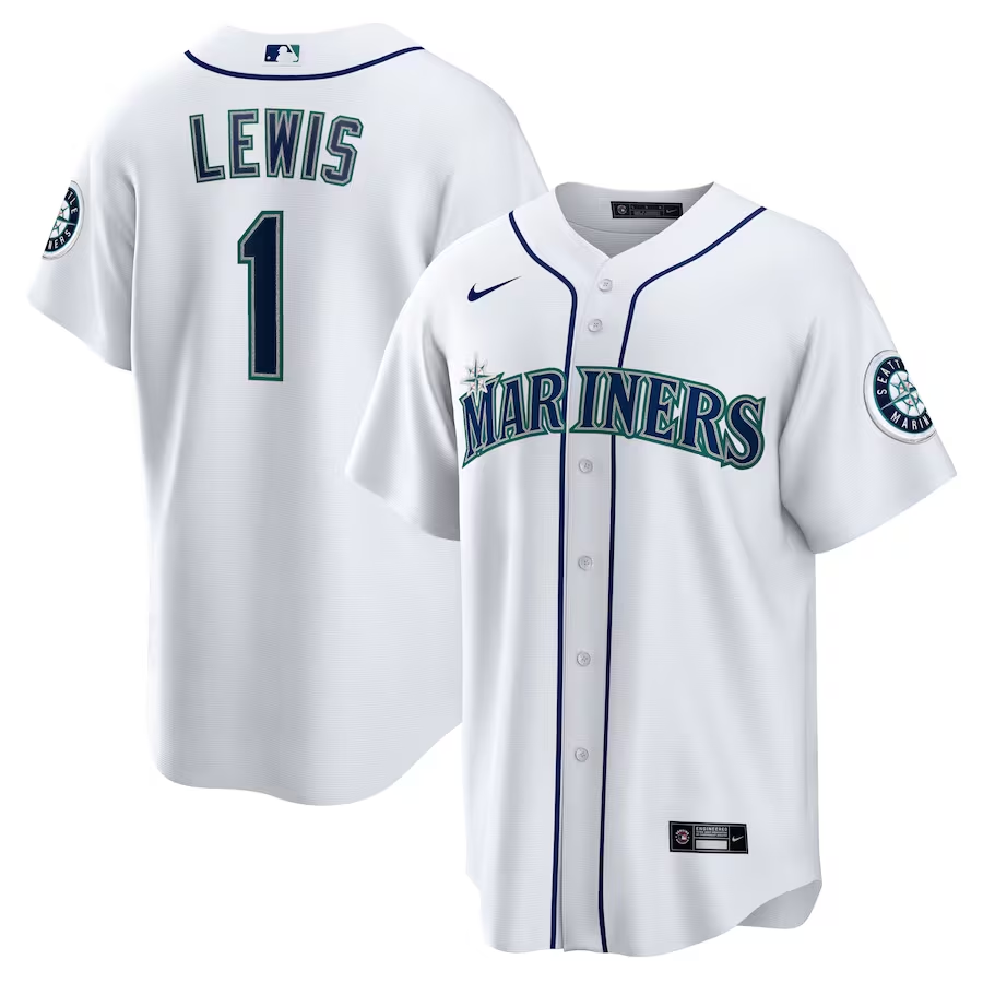 Seattle Mariners #1 Kyle Lewis Nike Replica Player Name Jersey - White