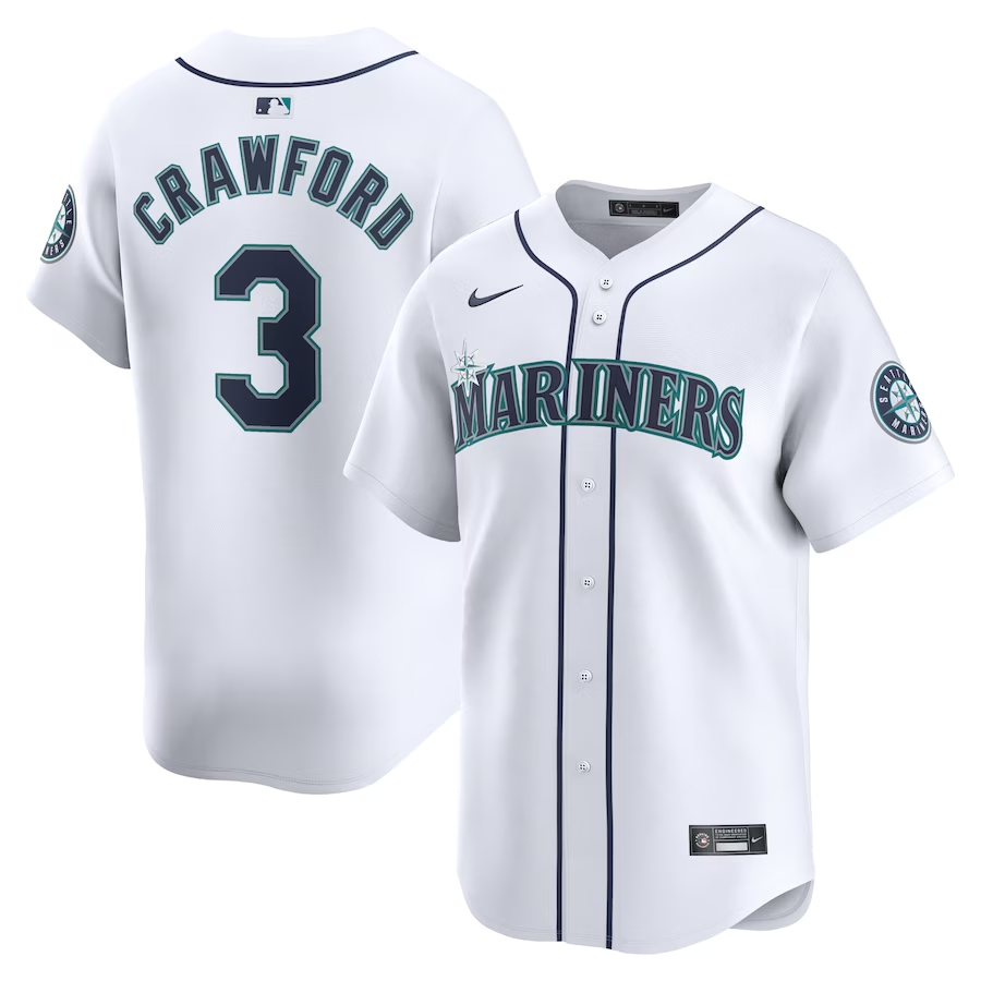 Seattle Mariners #3 J.P. Crawford Nike Home Limited Player Jersey - White