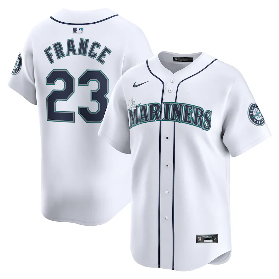 Seattle Mariners #23 Ty France Nike Home Limited Player Jersey - White