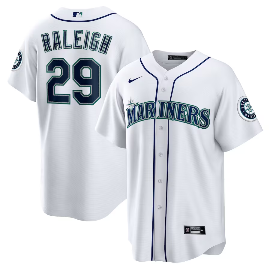 Seattle Mariners #29 Cal Raleigh Nike Home Replica Jersey - White