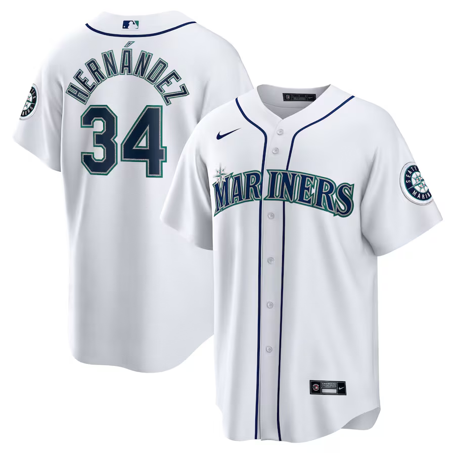 Seattle Mariners #34 Felix Hernandez Nike 2023 Hall of Fame Home Replica Player Jersey - White