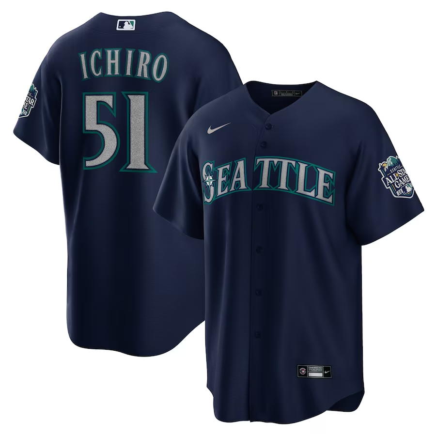 Seattle Mariners #51 Ichiro Suzuki Nike Alternate Replica Player Jersey - Navy