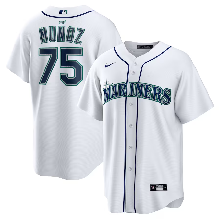 Seattle Mariners #75 Andres Munoz Nike Home Replica Player Jersey - White