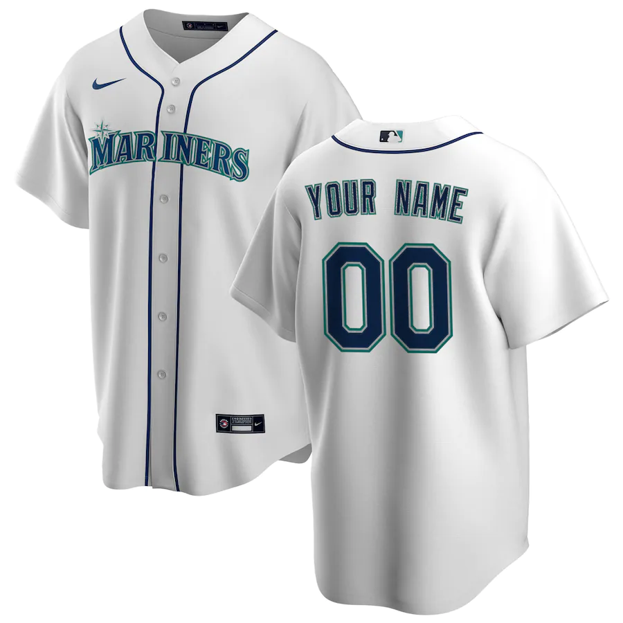 Seattle Mariners Customized Nike Home Replica Jersey - White