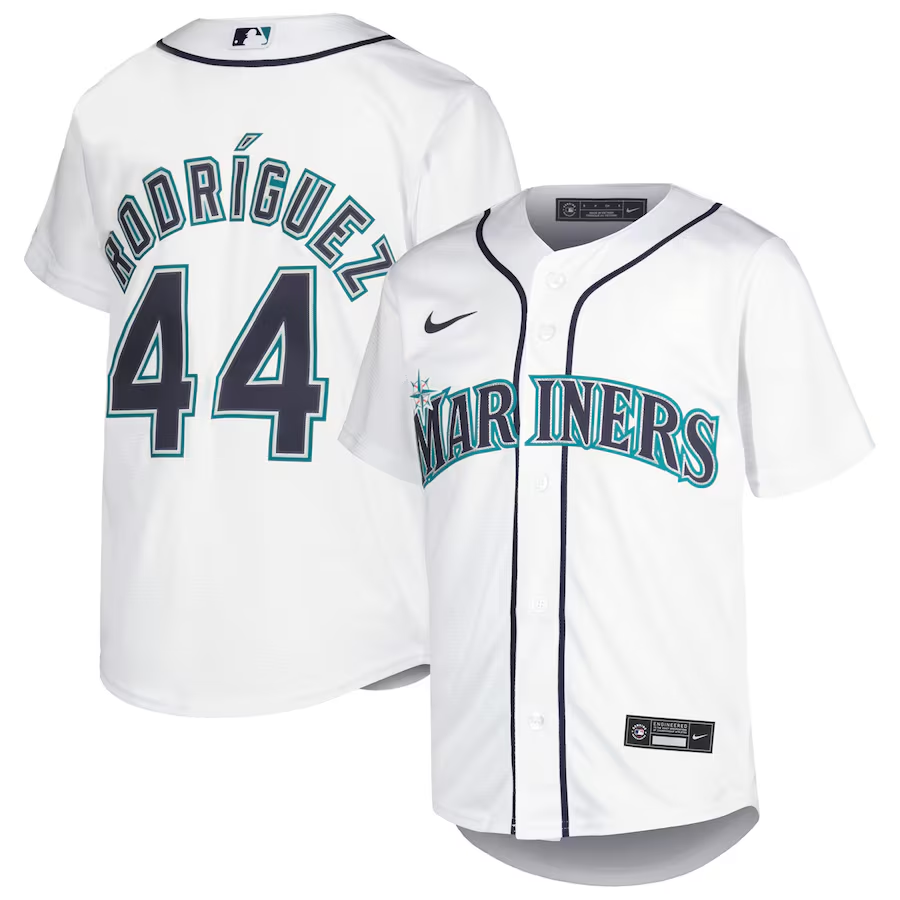 Seattle Mariners Youth #44 Julio Rodriguez Nike Home Replica Player Jersey - White