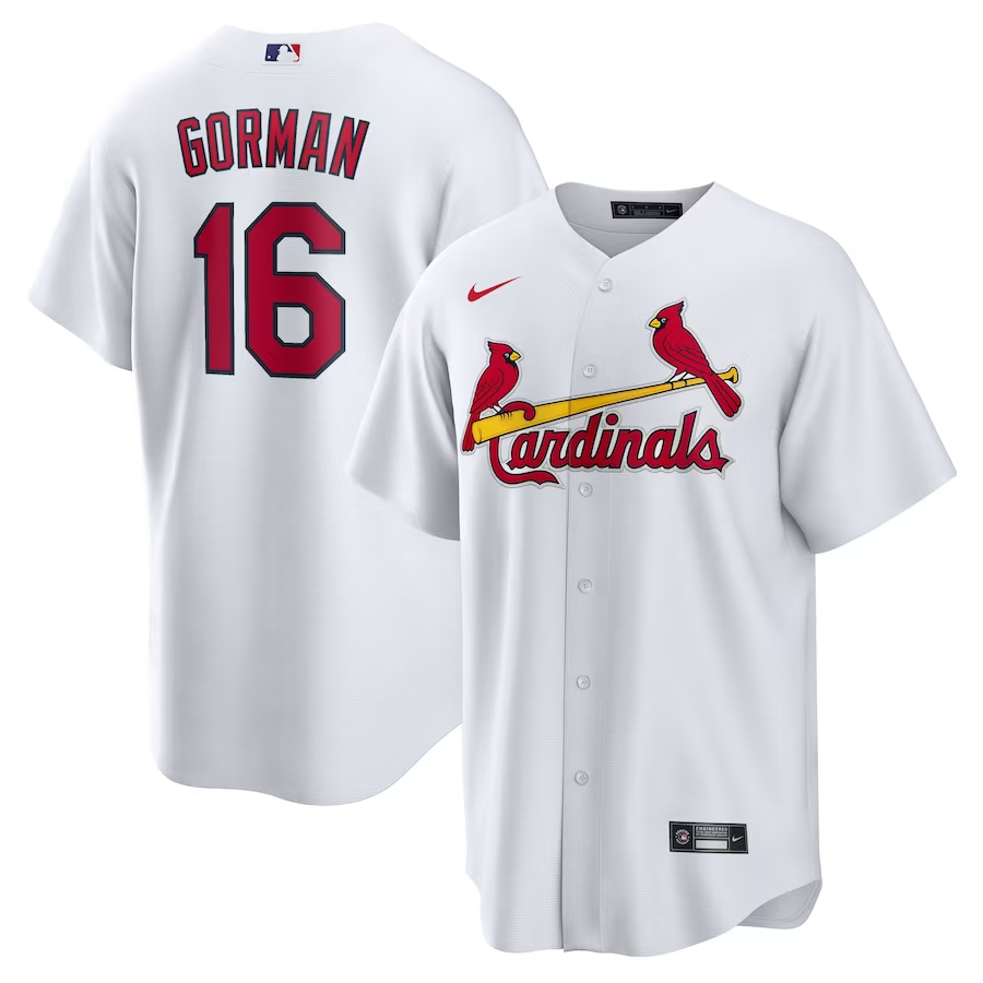 St. Louis Cardinals #16 Nolan Gorman Nike Home Replica Jersey - White