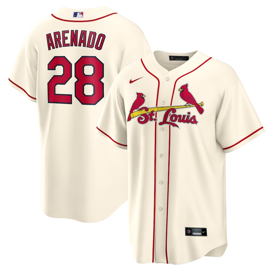 St. Louis Cardinals #28 Nolan Arenado Nike Alternate Official Replica Player Jersey - Cream