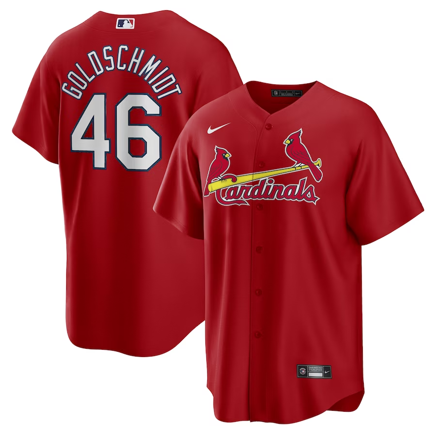 St. Louis Cardinals #46 Paul Goldschmidt Nike Alternate Replica Player Name Jersey - Red