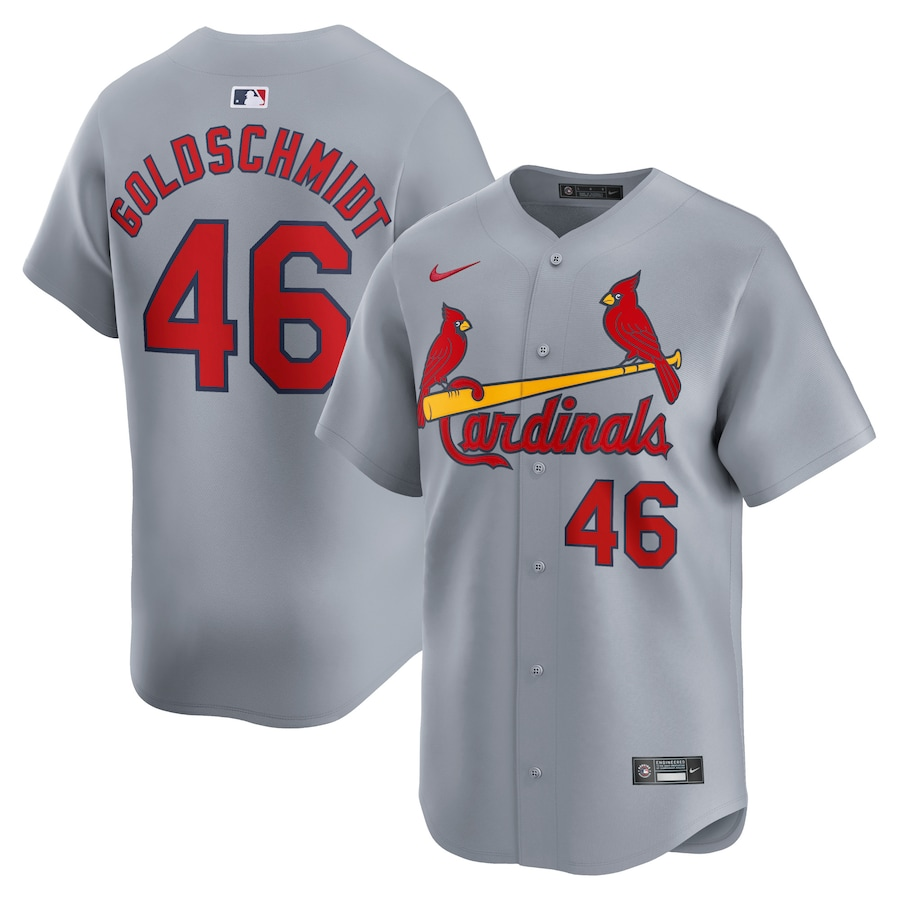 St. Louis Cardinals #46 Paul Goldschmidt Nike Away Limited Player Jersey - Gray