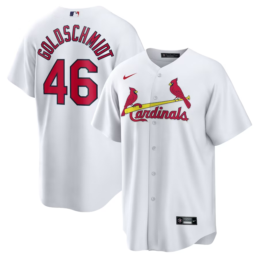 St. Louis Cardinals #46 Paul Goldschmidt Nike Home Replica Player Name Jersey - White