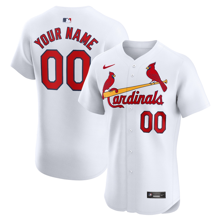 St. Louis Cardinals Customized Nike Home Elite Jersey - White