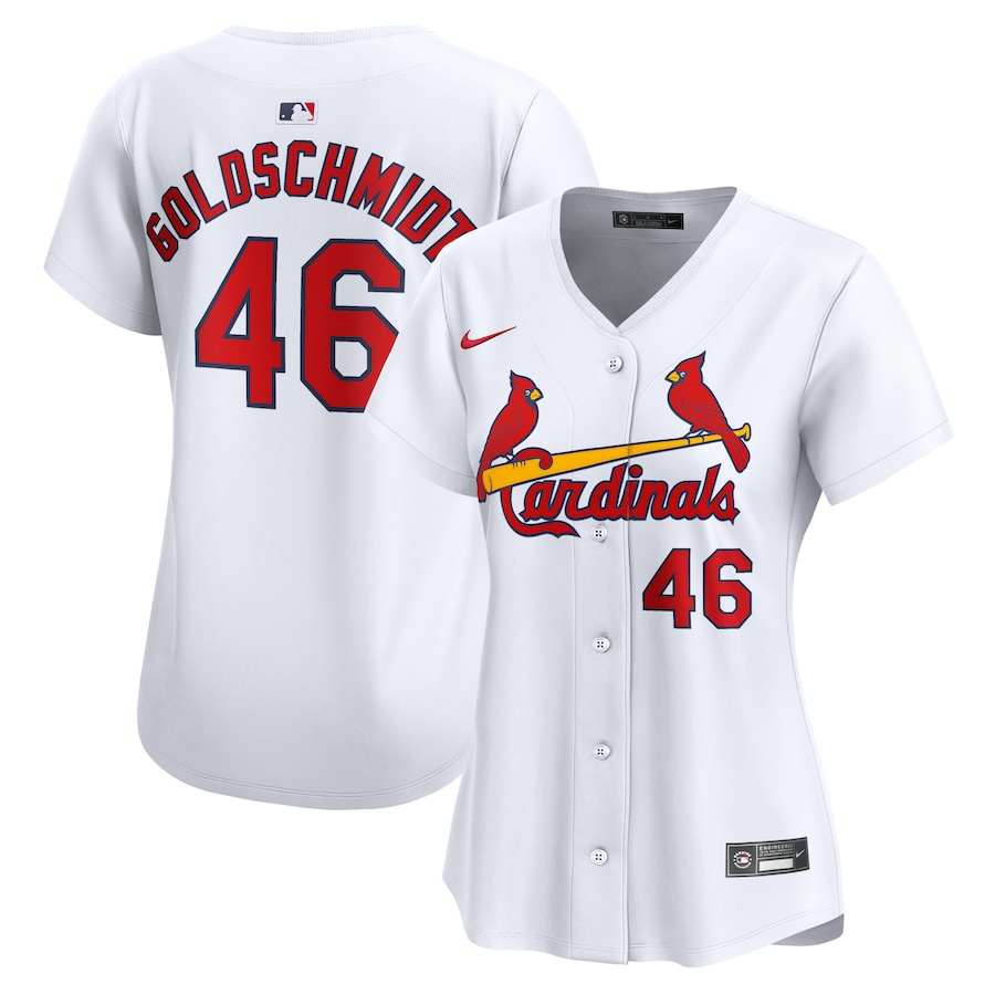 St. Louis Cardinals Womens #46 Paul Goldschmidt Nike Home Limited Player Jersey - White