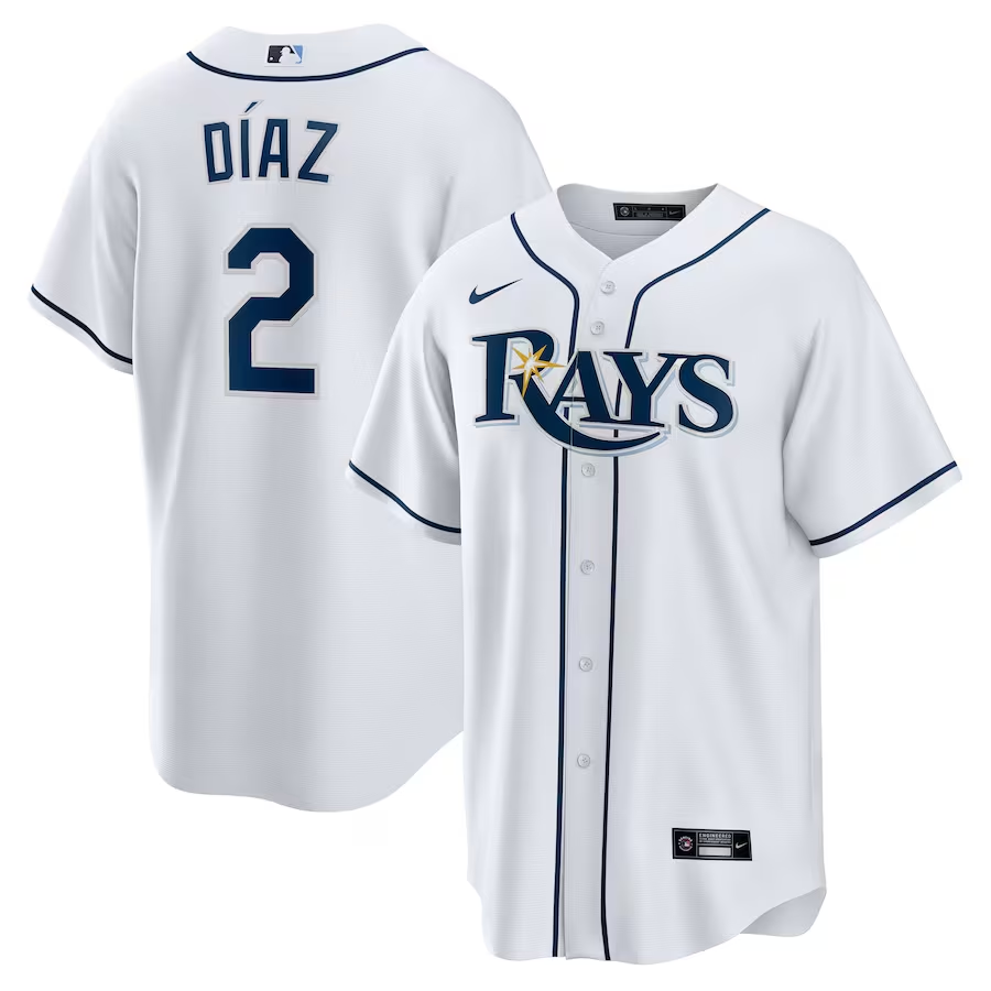 Tampa Bay Rays #2 Yandy Diaz Nike Home Replica Player Jersey - White
