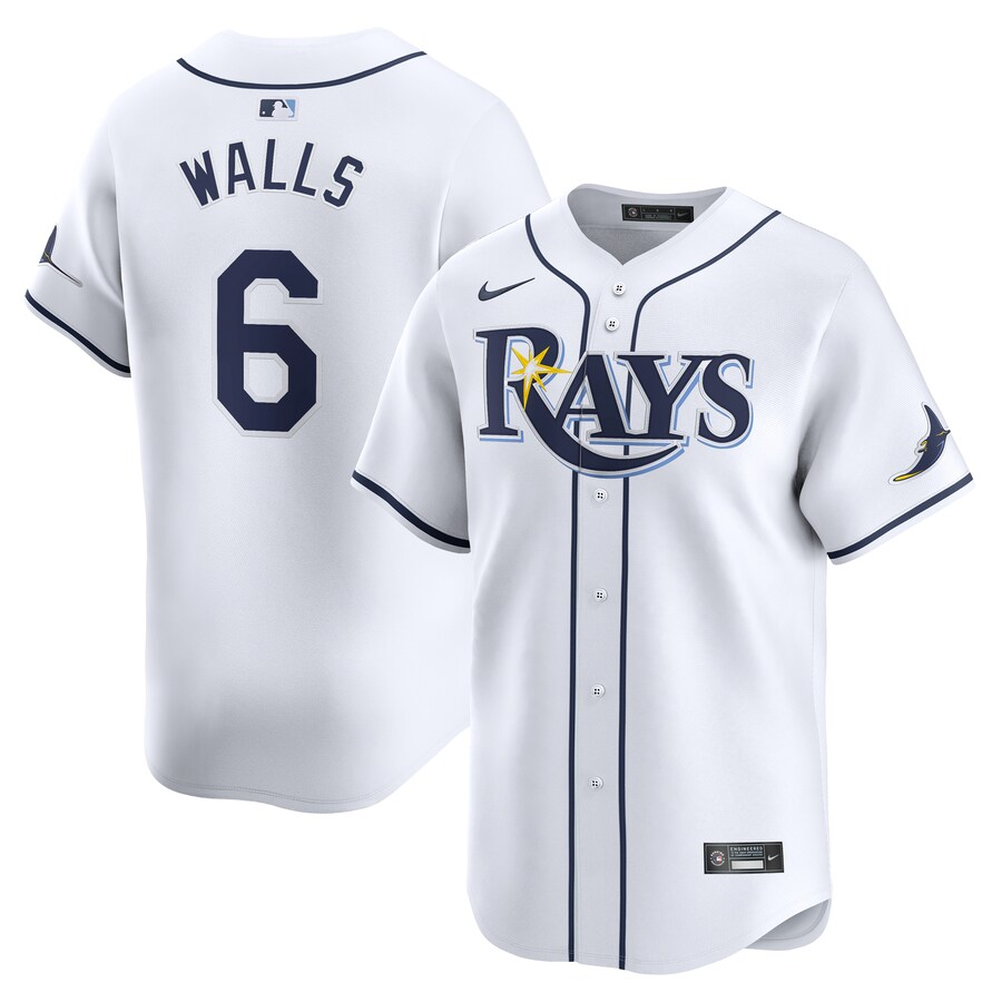 Tampa Bay Rays #6 Taylor Walls Nike Home Limited Player Jersey - White