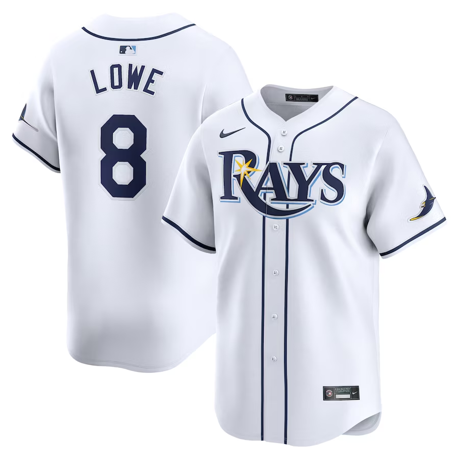 Tampa Bay Rays #8 Brandon Lowe TNike Home Limited Player Jersey - White